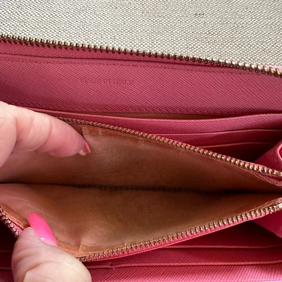 PRADA Zip around Peony Pink Saffiano Bow Wallet. - Picture 8 of 14